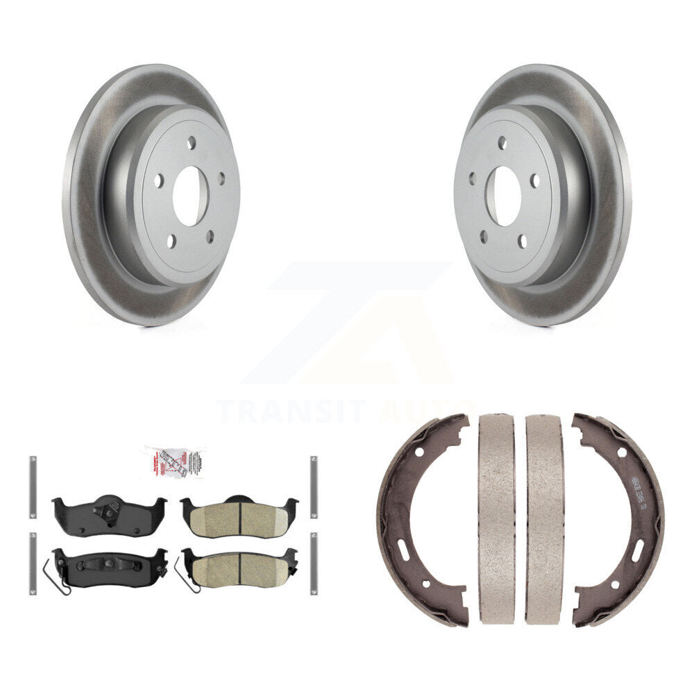 Rear Disc Coated Rotors Ceramic Pads Parking Shoes Kit For Jeep Grand Cherokee Commander KGA-106642