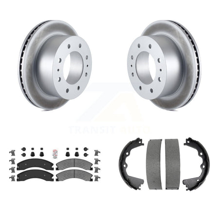 Rear Disc Coated Rotors Semi-Metallic Pads Parking Shoes Kit For GMC Sierra 2500 HD 3500 KGA-106660
