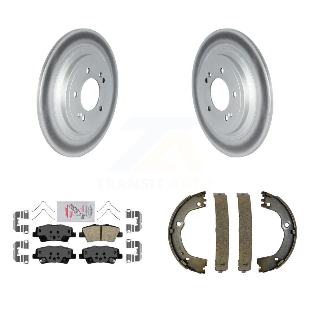 Rear Disc Coated Rotors Ceramic Pads & Parking Shoes Kit For Kia Sportage Hyundai Tucson KGA-106669