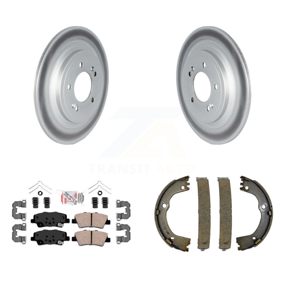 Rear Disc Coated Rotors Ceramic Pads & Parking Shoes Kit For Kia Sportage Hyundai Tucson KGA-106670