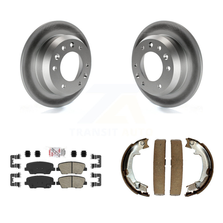 Rear Disc Coated Rotors Ceramic Pads & Parking Shoes Kit For Kia Sedona Hyundai Entourage KGA-106675