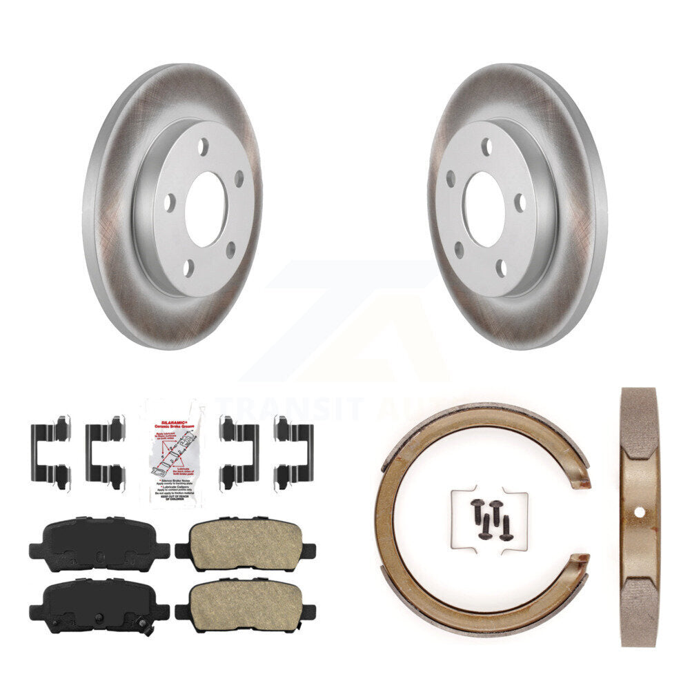 Rear Disc Coated Rotors Ceramic Pads And Parking Brake Shoes Kit For Chevrolet Impala KGA-106688