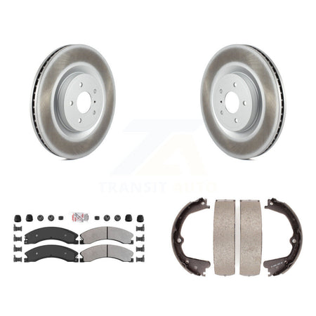 Rear Disc Coated Rotors Semi-Metallic Pads And Parking Shoes Kit For Nissan NV2500 NV3500 KGA-106695