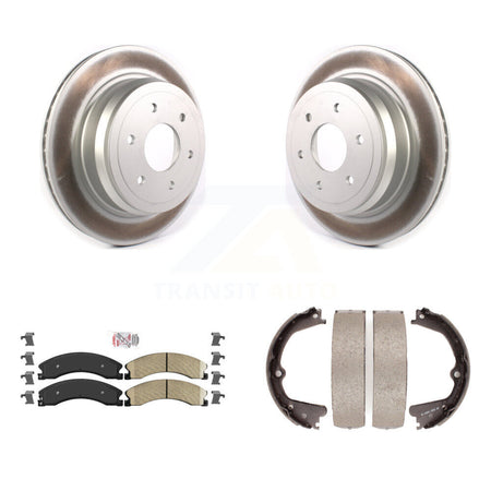 Rear Disc Coated Rotors Ceramic Pads And Parking Shoes Kit For 2016-2019 Nissan TITAN XD KGA-106696