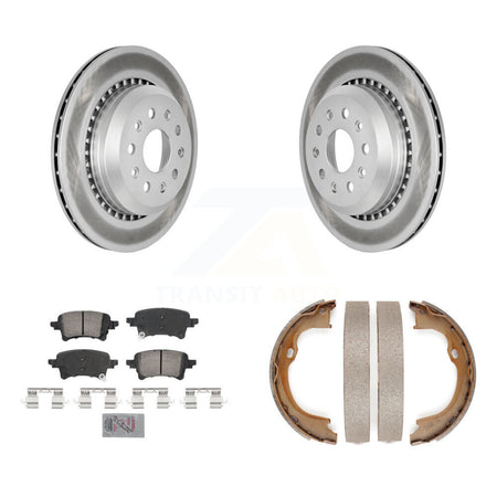 Rear Disc Coated Rotors Ceramic Pads Parking Brake Shoes Kit For Jeep Wrangler Gladiator KGA-106711