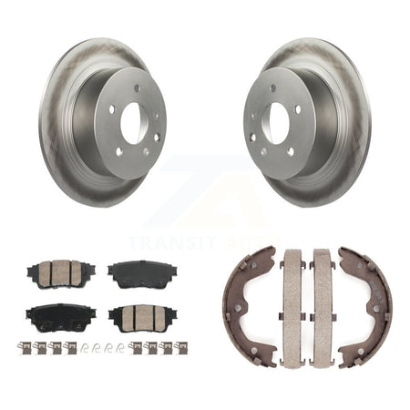 Rear Disc Coated Rotors Ceramic Pads & Parking Brake Shoes Kit For 2019 Nissan Altima AWD KGA-106718