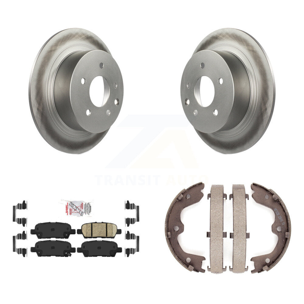 Rear Disc Coated Rotors Ceramic Pads And Parking Brake Shoes Kit For Nissan Altima Maxima KGA-106719