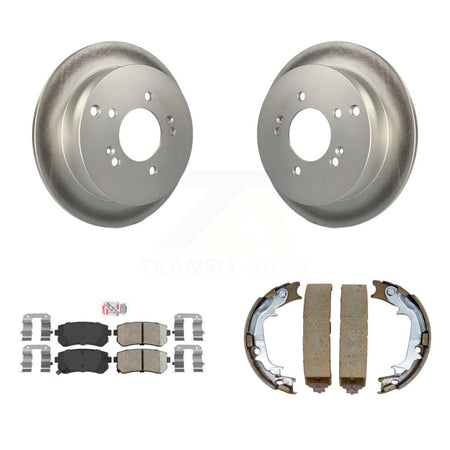 Rear Disc Coated Rotors Ceramic Pads & Parking Shoes Kit For Hyundai Tucson Kia Sportage KGA-106725