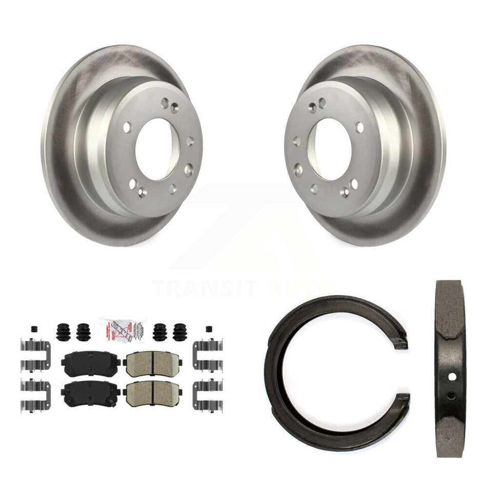 Rear Disc Coated Rotors Ceramic Pads And Parking Shoes Kit For 2011-2016 Kia Sportage FWD KGA-106728