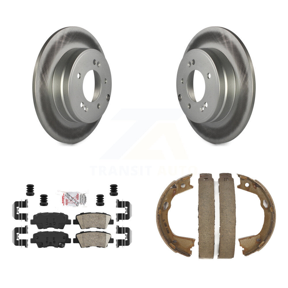Rear Disc Coated Rotors Ceramic Pads And Parking Shoes Kit For Hyundai Sonata Kia Optima KGA-106730