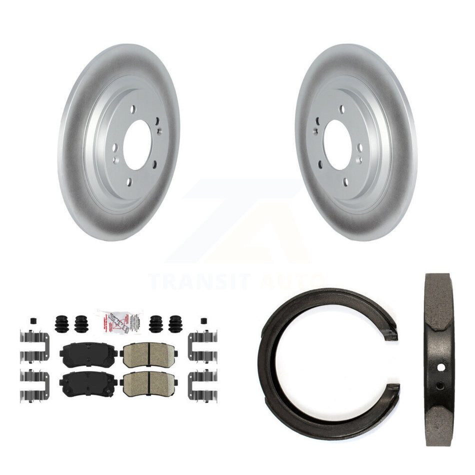 Rear Disc Coated Rotors Ceramic Pads Parking Shoes Kit For Kia Cadenza Limited/Technology KGA-106734