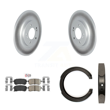 Rear Disc Coated Rotors Ceramic Pads Parking Shoes Kit For Kia Cadenza Limited/Technology KGA-106735