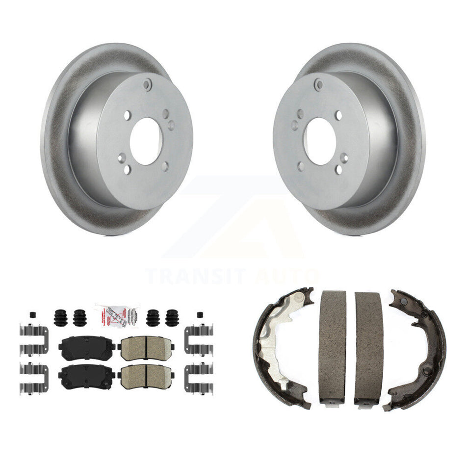 Rear Disc Coated Rotors Ceramic Pads & Parking Shoes Kit For Hyundai Accent Kia Rio5 Rio KGA-106736