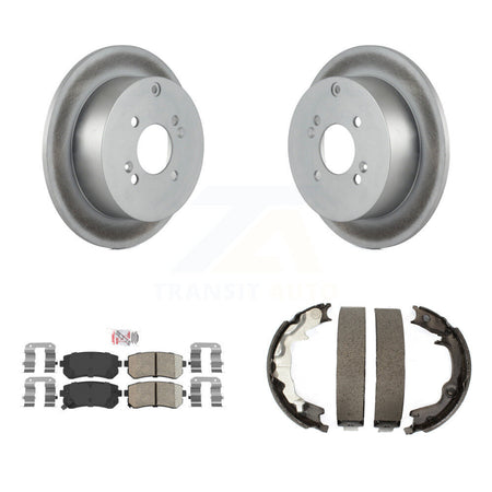 Rear Disc Coated Rotors Ceramic Pads & Parking Shoes Kit For Hyundai Accent Kia Rio5 Rio KGA-106737