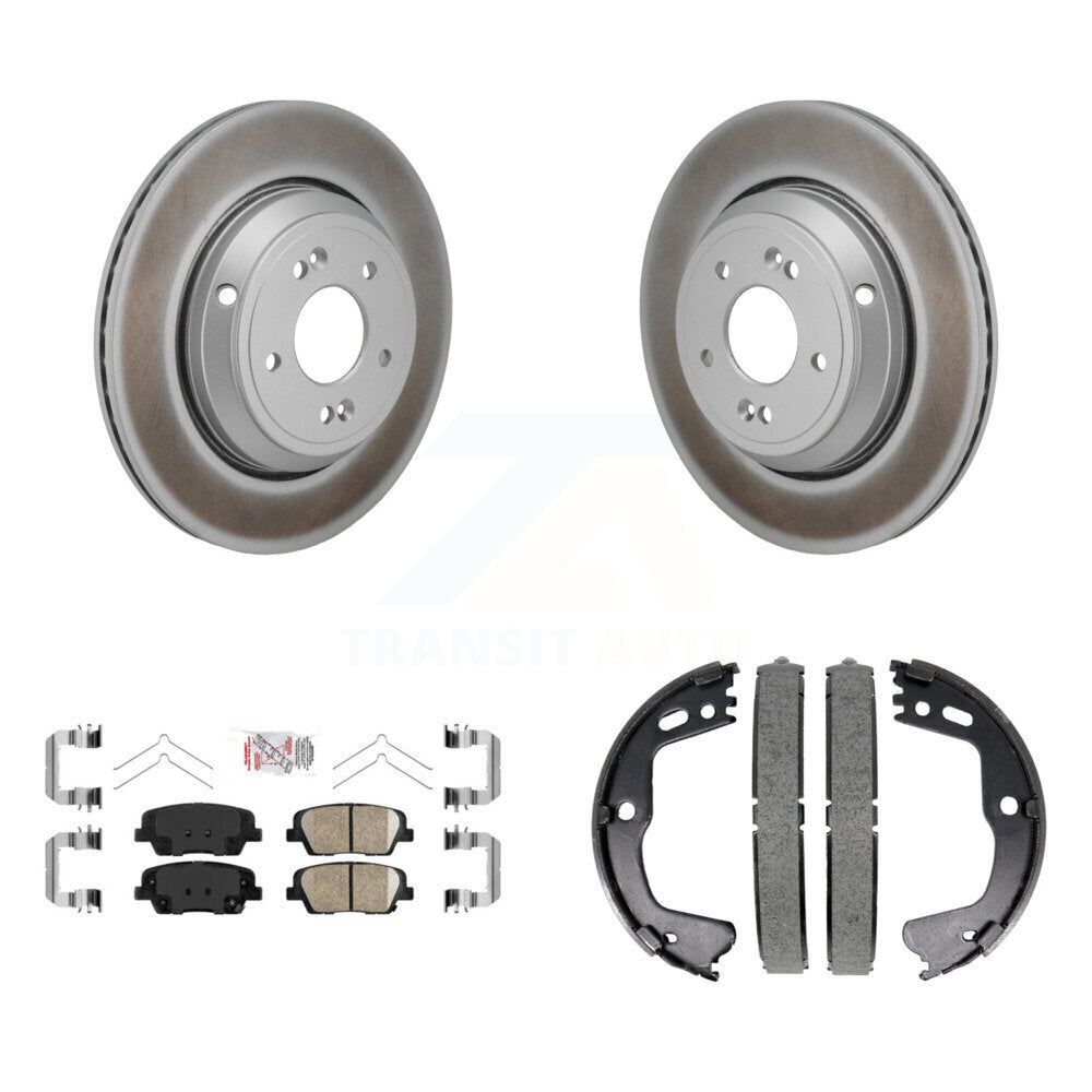 Rear Disc Coated Rotors Ceramic Pads And Parking Shoes Kit For 2018-2020 Genesis G80 3.3L KGA-106753