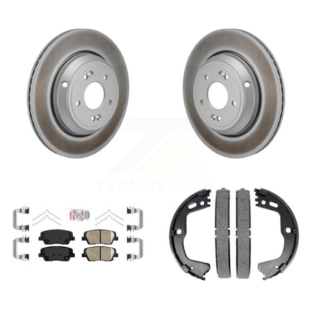 Rear Disc Coated Rotors Ceramic Pads And Parking Shoes Kit For 2018-2020 Genesis G80 3.3L KGA-106753