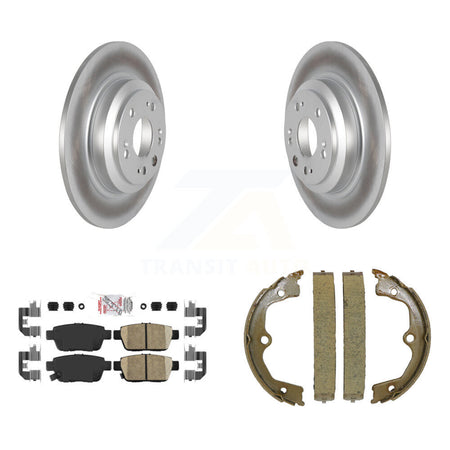 Rear Disc Coated Rotors Ceramic Pads And Parking Brake Shoes Kit For 2009-2014 Acura TL KGA-106760