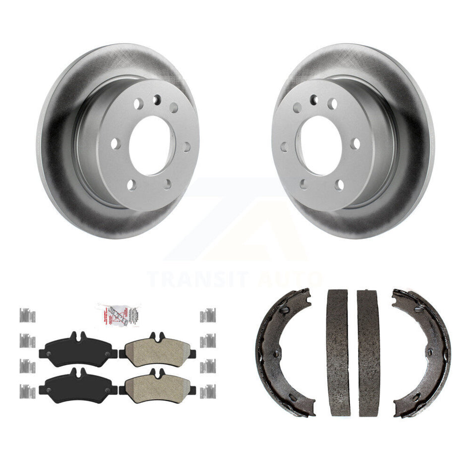 Rear Disc Coated Rotors Semi-Metallic Pads Parking Shoes Kit For Sprinter 2500 Dodge 3500 KGA-106767