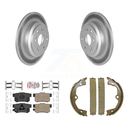 Rear Disc Coated Rotors Ceramic Pads & Parking Brake Shoes Kit For Honda Accord Crosstour KGA-106773