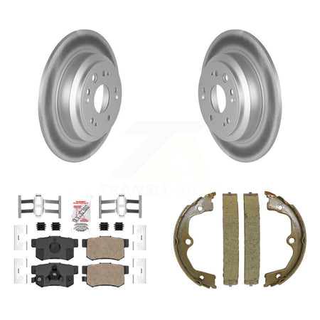 Rear Disc Coated Rotors Ceramic Pads & Parking Brake Shoes Kit For Honda Accord Crosstour KGA-106774