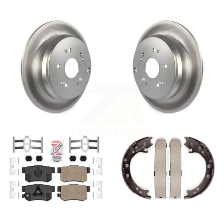 Rear Disc Coated Rotors Ceramic Pads And Parking Brake Shoes Kit For Honda CR-V Acura RDX KGA-106776