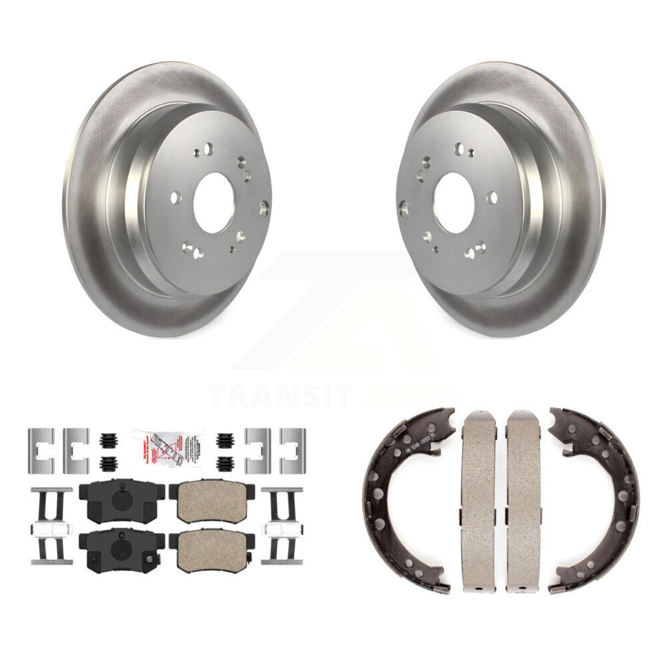Rear Disc Coated Rotors Ceramic Pads And Parking Brake Shoes Kit For Acura RDX KGA-106777