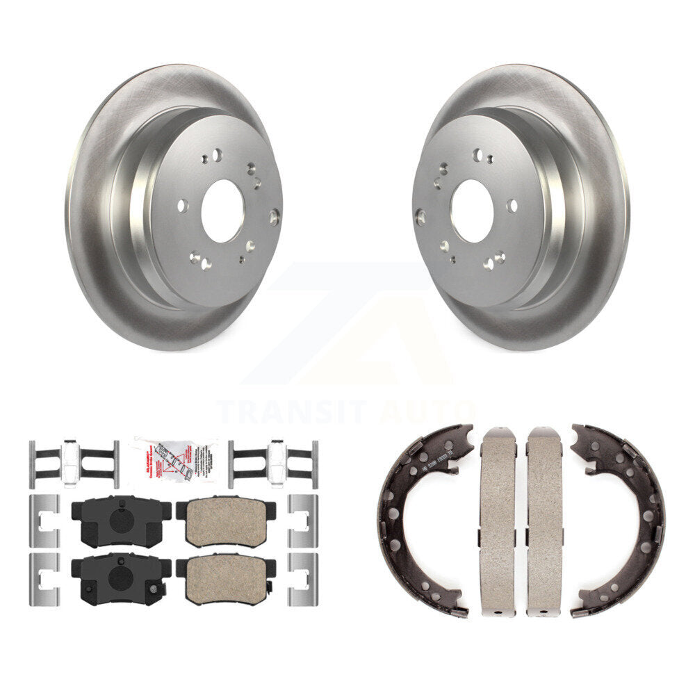 Rear Disc Coated Rotors Ceramic Pads And Parking Brake Shoes Kit For Acura RDX KGA-106778