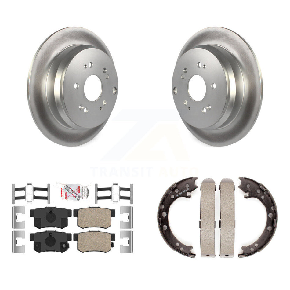 Rear Disc Coated Rotors Ceramic Pads And Parking Brake Shoes Kit For Acura RDX KGA-106778