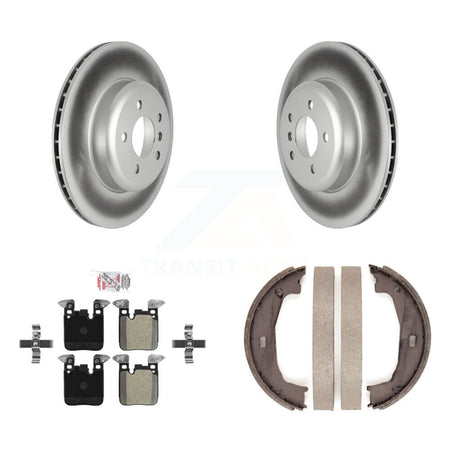 Rear Disc Coated Rotors Semi-Metallic Pads And Parking Shoes Kit For BMW 428i xDrive 328i KGA-106795