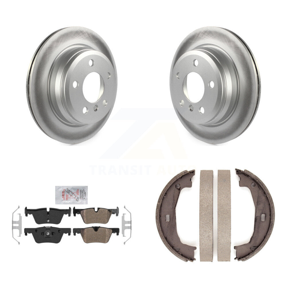 Rear Disc Coated Rotors Semi-Metallic Pads And Parking Shoes Kit For BMW 320i xDrive 428i KGA-106801