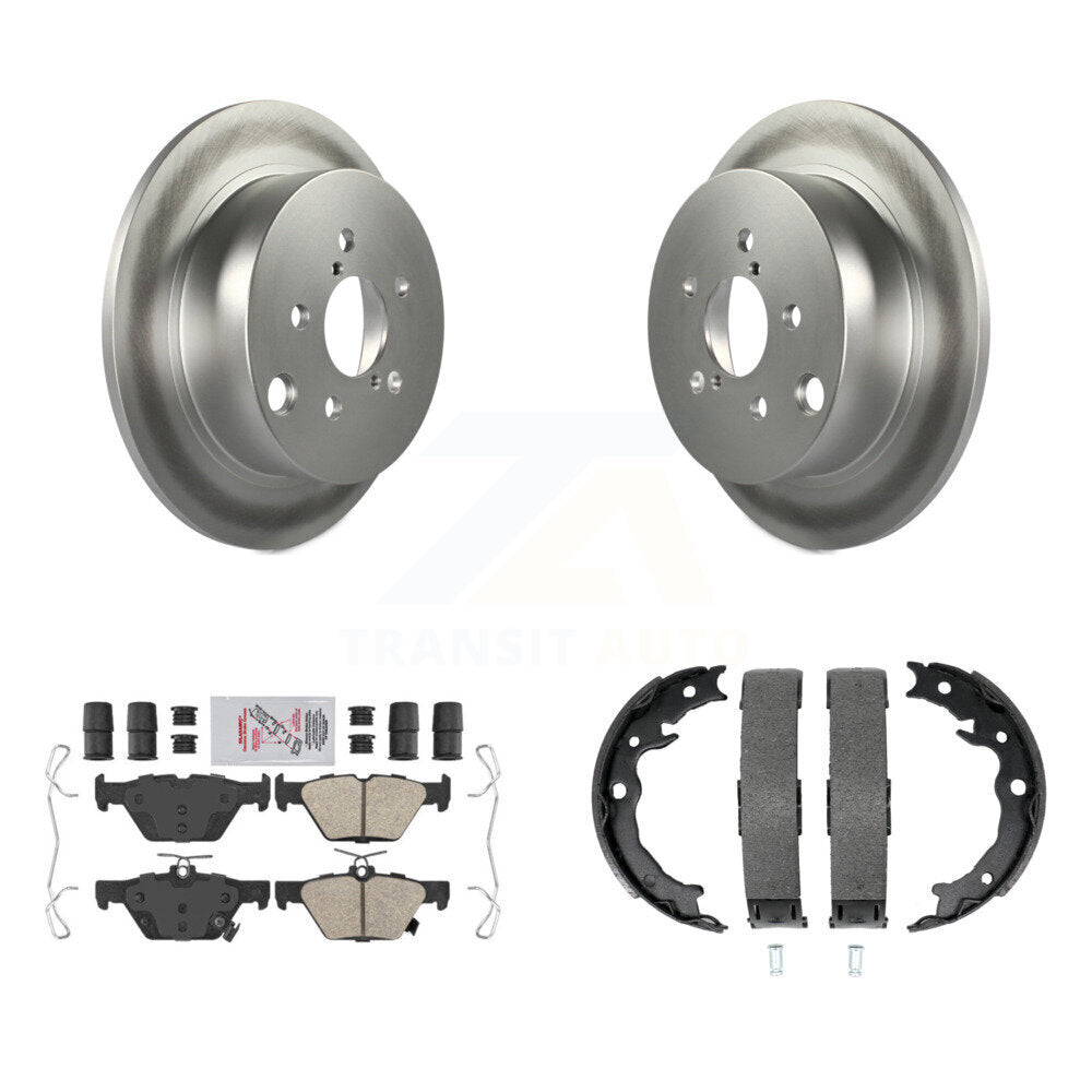 Rear Disc Coated Rotors Ceramic Pads And Parking Brake Shoes Kit For Subaru Crosstrek KGA-106804