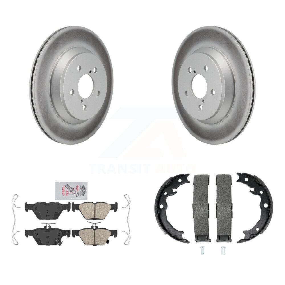 Rear Disc Coated Rotors Ceramic Pads And Parking Brake Shoes Kit For Subaru Crosstrek KGA-106805