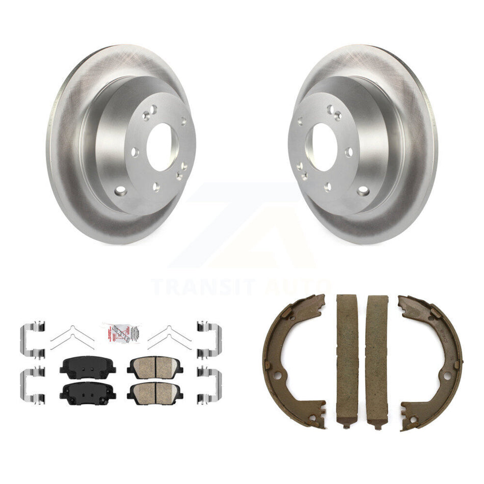 Rear Disc Coated Rotors Ceramic Pads Parking Shoes Kit For Hyundai Santa Fe Sport Kia XL KGA-106829