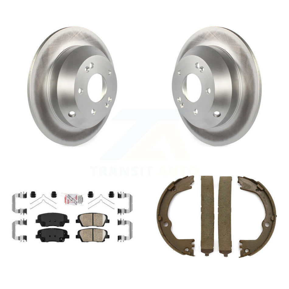 Rear Disc Coated Rotors Ceramic Pads Parking Shoes Kit For Hyundai Santa Fe Sport Kia XL KGA-106830