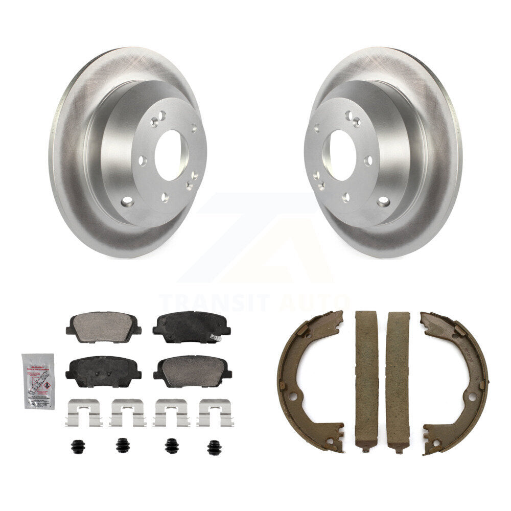 Rear Disc Coated Rotors Ceramic Pads Parking Shoes Kit For Hyundai Santa Fe Sport Kia XL KGA-106831