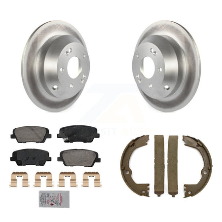 Rear Disc Coated Rotors Ceramic Pads Parking Shoes Kit For Hyundai Santa Fe Sport Kia XL KGA-106832