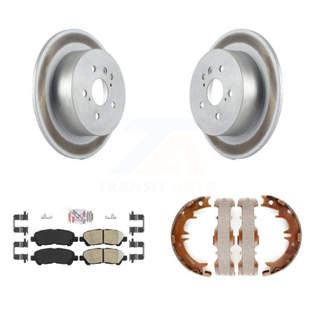 Rear Disc Coated Rotors Ceramic Pads & Parking Shoes Kit For 2008-2013 Toyota Highlander KGA-106842
