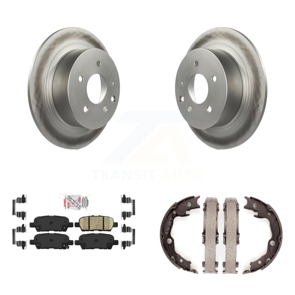 Rear Disc Coated Rotors Ceramic Pads And Parking Brake Shoes Kit For Nissan Sentra Juke KGA-106843