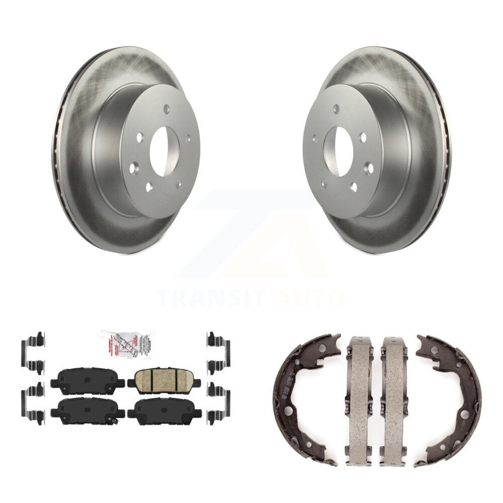 Rear Disc Coated Rotors Ceramic Pads Parking Shoes Kit For Nissan Rogue LEAF Juke Select KGA-106845