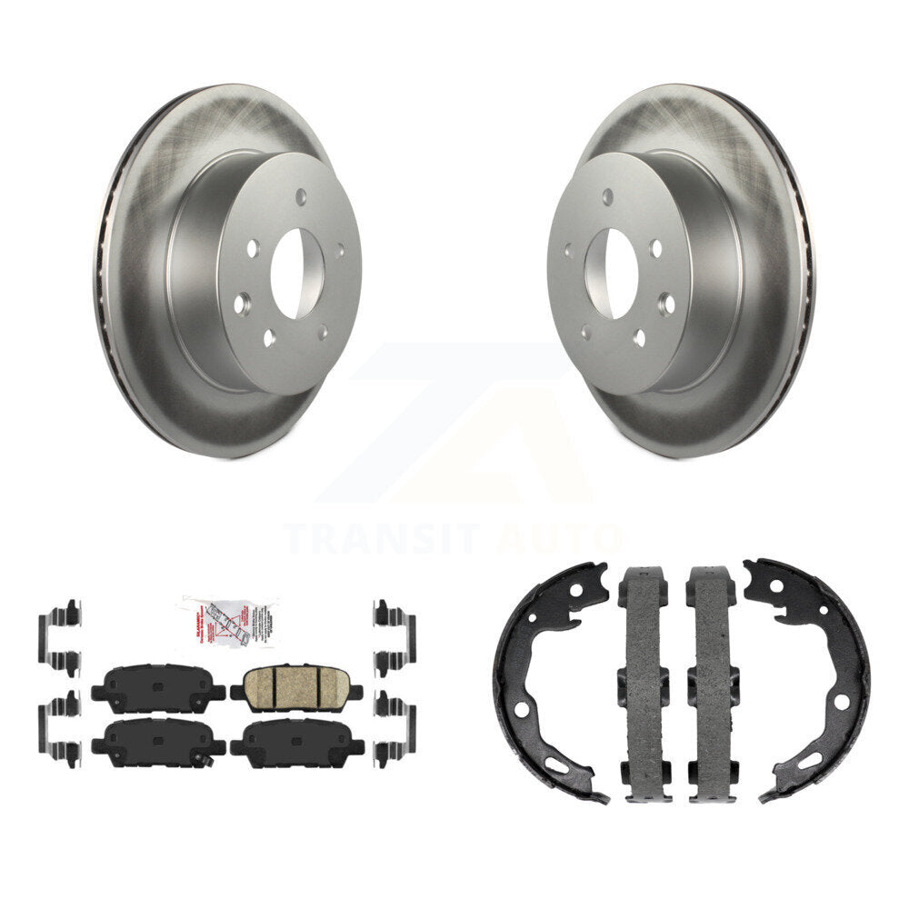 Rear Disc Coated Rotors Ceramic Pads And Parking Shoes Kit For Nissan Rogue Sport Qashqai KGA-106847