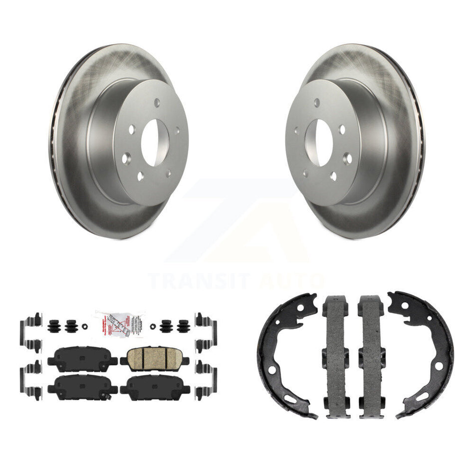Rear Disc Coated Rotors Ceramic Pads And Parking Shoes Kit For Nissan Rogue Sport Qashqai KGA-106848