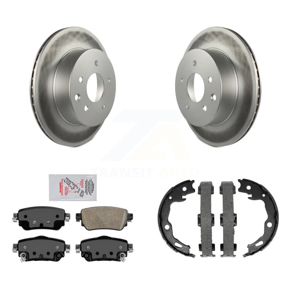 Rear Disc Coated Rotors Ceramic Pads And Parking Shoes Kit For 2019 Nissan Rogue Sport S KGA-106852