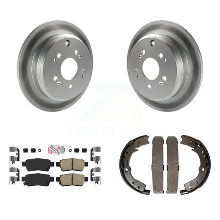 Rear Disc Coated Rotors Ceramic Pads Parking Brake Shoes Kit For 2005-2010 Honda Odyssey KGA-106857