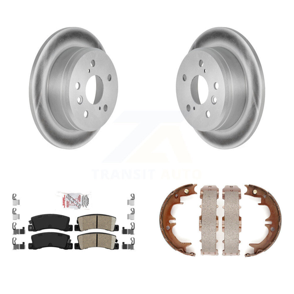 Rear Disc Coated Rotors Ceramic Pads And Parking Shoes Kit For Toyota Camry Solara Lexus KGA-106861