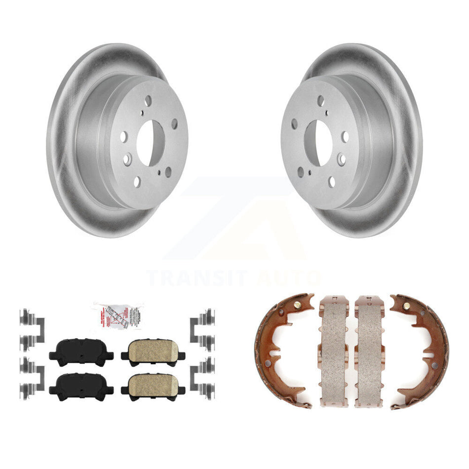 Rear Disc Coated Rotors Ceramic Pads And Parking Brake Shoes Kit For Toyota Camry Solara KGA-106862