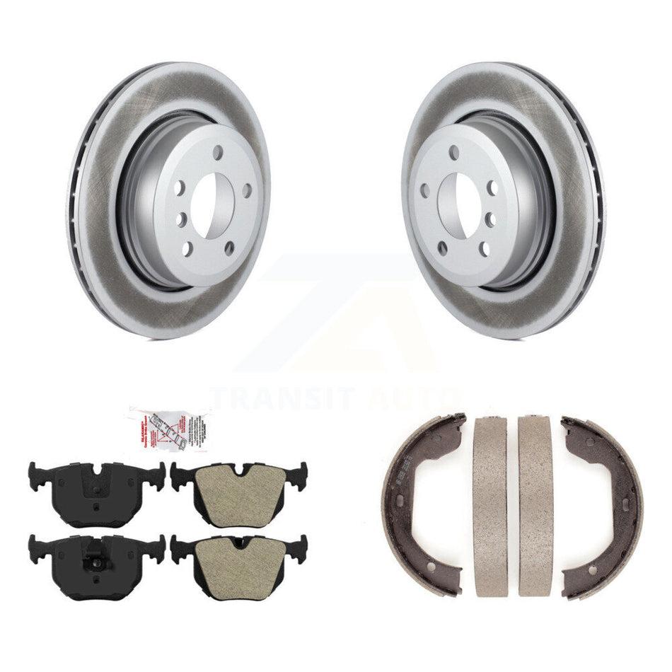 Rear Disc Coated Rotors Semi-Metallic Pads & Parking Brake Shoes Kit For 2004-2010 BMW X3 KGA-106867