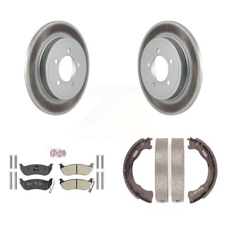 Rear Disc Coated Rotors Semi-Metallic Pads Parking Shoes Kit For Ford Explorer Sport Trac KGA-106871