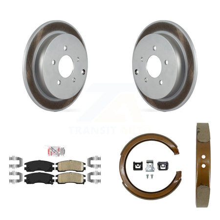 Rear Disc Coated Rotors Ceramic Pads Parking Shoes Kit For Buick Rendezvous Pontiac Aztek KGA-106872