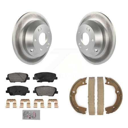 Rear Disc Coated Rotors Ceramic Pads & Parking Shoes Kit For Hyundai Santa Fe Kia Sorento KGA-106874