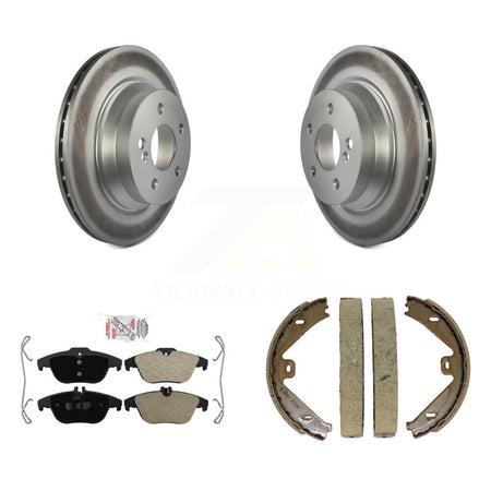 Rear Disc Coated Rotors Semi-Metallic Pads And Parking Shoes Kit For Mercedes-Benz GLK350 KGA-106876